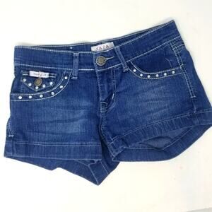Saza Denim Shorts Short Shorts Low Rise Cutoffs ‎ Hipster Juniors Size 3